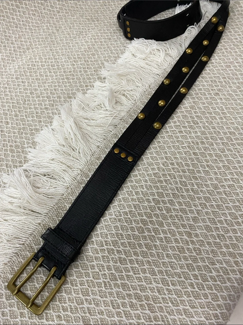 GAP Black Studded Leather Women's Belt